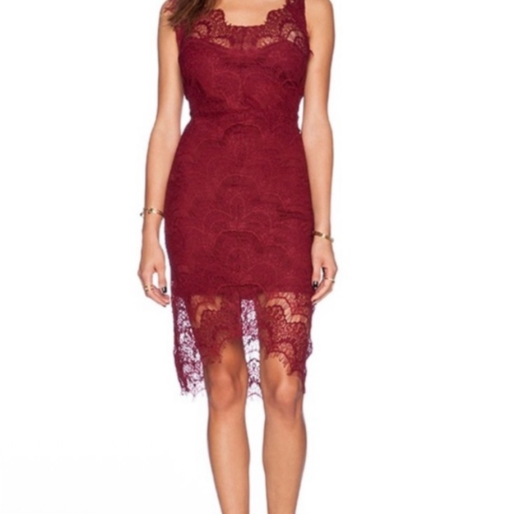 Intimately Free People Elegant Lace Burgundy Dress